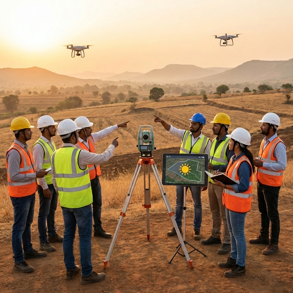 Site survey and land assessment for solar project development in India